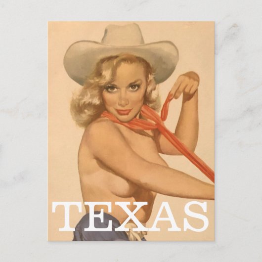 Texas Vintag Button Up Girl Postcard Postkarte (Vorderseite)