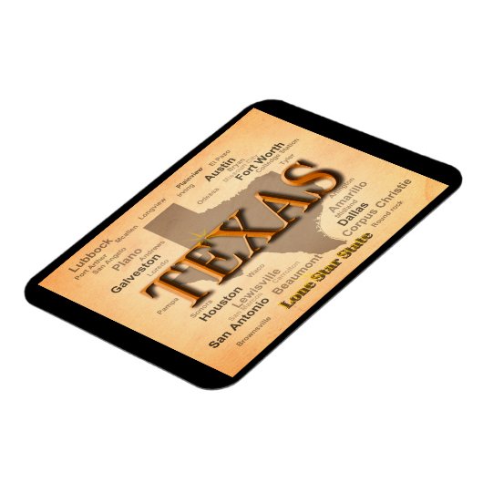 Texas Vintag Map Magnet (Linke Seite)