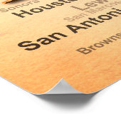 Texas Vintag Map Poster (Ecke)