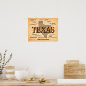 Texas Vintag Map Poster (Küche)