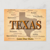 Texas Vintag Map Postkarte (Vorderseite)