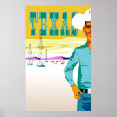 Texas. Vintag Style Travel Poster (Vorne)