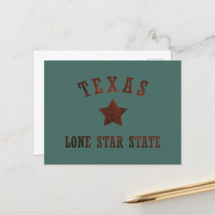 Texas Vintage Der Lone-Star-Staat Feiertagspostkarte