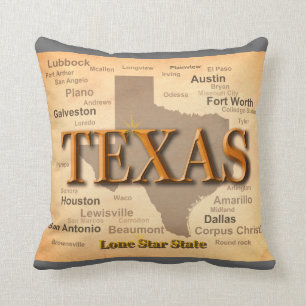 Texas Vintage Karte Kissen