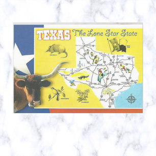 Texas Vintage Lone Star State Ansichtskarte Postkarte