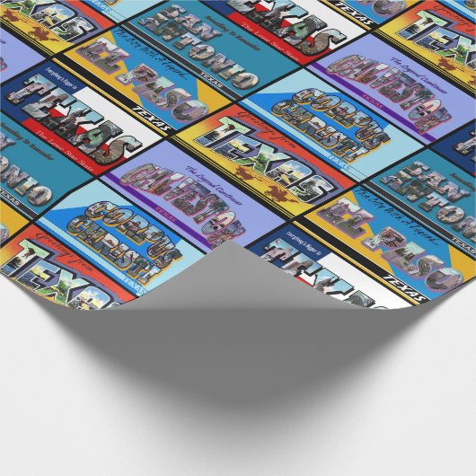 Texas Vintage Postkarten Geschenkpapier (Ecke)