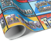 Texas Vintage Postkarten Geschenkpapier (Rolleneckpunkt)