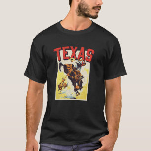 Texas Vintage Rodeo Reise Postkarte Cowboy Bronco T-Shirt