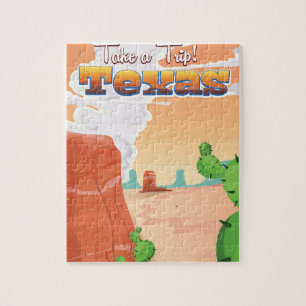 Texas Vintage Travel Poster Puzzle