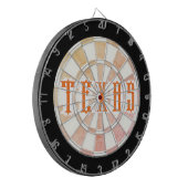 TEXAS Vintager rustikaler Orangentext Dartscheibe (Vorderseite Links)