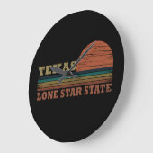 Texas Vintager Sonnenuntergang Große Wanduhr (Winkel)