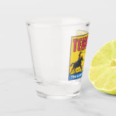 Texas Vintager Staat Deko-Abbildung mit Cowboy Schnapsglas (Links)