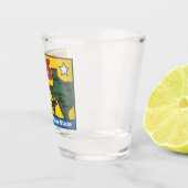 Texas Vintager Staat Deko-Abbildung mit Cowboy Schnapsglas (Rechts)