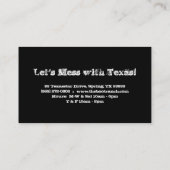 Texas-Visitenkarte-Austin-Lichter Visitenkarte (Rückseite)