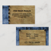 Texas-Visitenkarte-blauer Denim-Jean-Stern Visitenkarte (Vorne/Hinten)