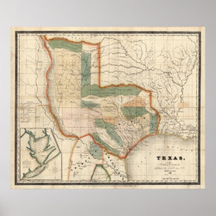 Texas, von David H Burr Poster