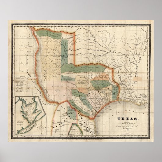 Texas, von David H Burr Poster (Vorne)