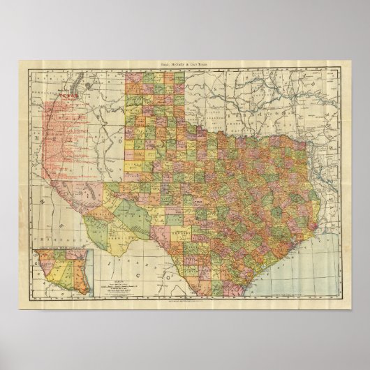 Texas von Rand McNally Poster (Vorne)