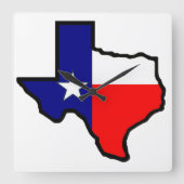 Texas-Wand-Uhr-Staat Quadratische Wanduhr (Vorderseite)
