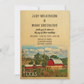 Texas Wedding Farm Barn Rustic Einladung (Vorderseite)