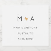 Texas Wedding Minimalistisch Food and Beverage Lab Schaumweinetikett (Einzelnes Label)