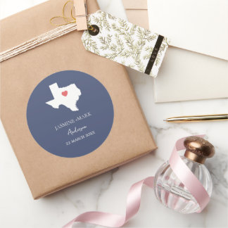 Texas Wedding Party Custom Runder Aufkleber