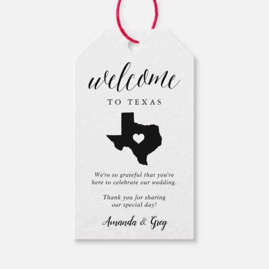 Texas Wedding Welcome Geschenkanhänger (Vorderseite)
