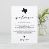 Texas Wedding Welcome Letter & Itinerary Card Programm (Stehend Vorderseite)