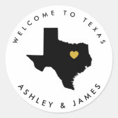 Texas Wedding Welcome Sticker für Leckerei Box Bag (Vorderseite)