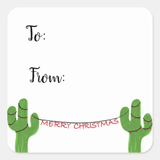 Texas-Weihnachtsgeschenk-Aufkleber Quadratischer Aufkleber (Vorderseite)