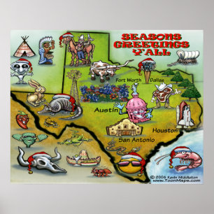 TEXAS-Weihnachtskarten-Plakat Poster