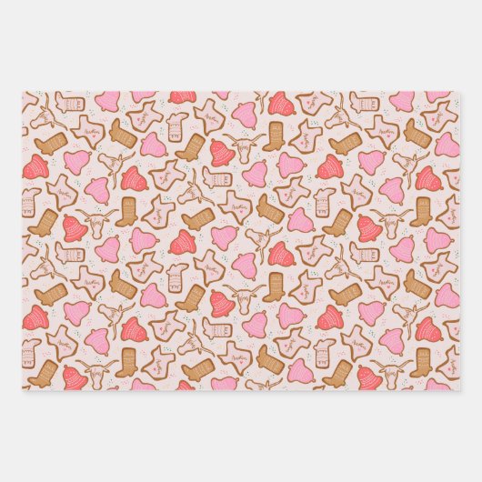 Texas Weihnachtskekse Geschenkpapier Set (Vorderseite 2)