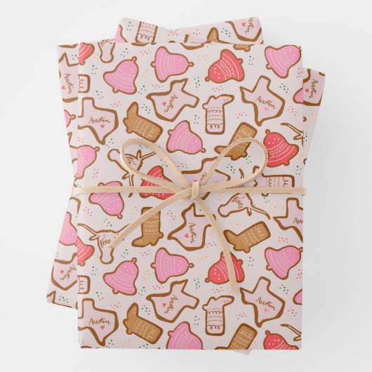 Texas Weihnachtskekse Geschenkpapier Set (Beispiel)