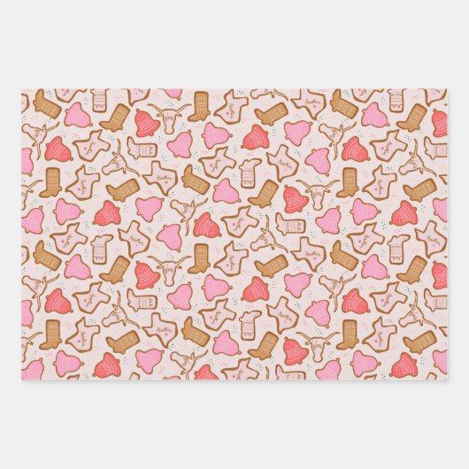 Texas Weihnachtskekse Geschenkpapier Set (Vorderseite)