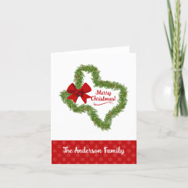 Texas Weihnachtskranz mit Red Bow Feiertagskarte