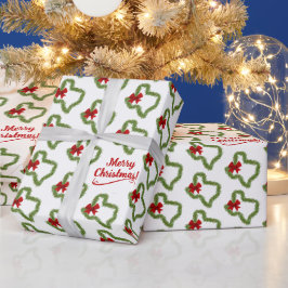 Texas Weihnachtskranz mit Red Bow Geschenkpapier