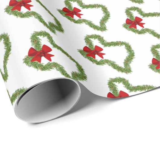 Texas Weihnachtskranz mit Red Bow Geschenkpapier (Rolleneckpunkt)