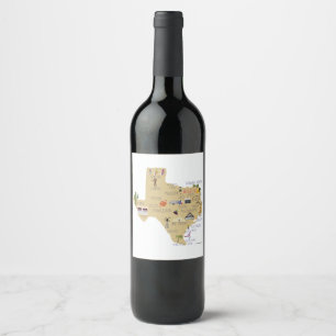 Texas-Wein Weinetikett