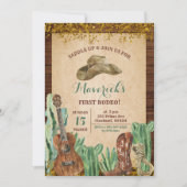 Texas Western Boy's First Rodeo Geburtstag Einladung (Vorderseite)