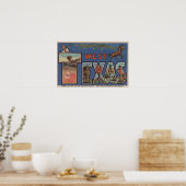 Texas (Western)Große Buchstabenszenen Poster (Küche)