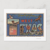 Texas (Western)Große Buchstabenszenen Postkarte (Vorderseite)