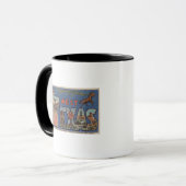 Texas (Western)Große Buchstabenszenen Tasse (Vorderseite Links)