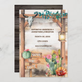 Texas-Western-Ranch-Kaktus Einladung (Vorne/Hinten)