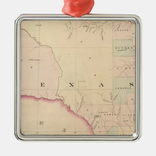 Texas, Western-Teil Silbernes Ornament (Vorne)