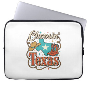 Texas Western Vintage Cowgirl Grafik T-Shirt Desi Laptopschutzhülle