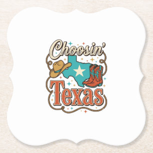 Texas Western Vintage Cowgirl Grafik T-Shirt Desi Untersetzer