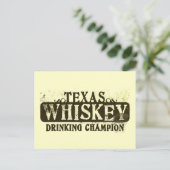 Texas Whiskey Drinking Champion Postkarte (Stehend Vorderseite)