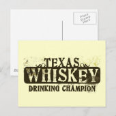 Texas Whiskey Drinking Champion Postkarte (Vorne/Hinten)