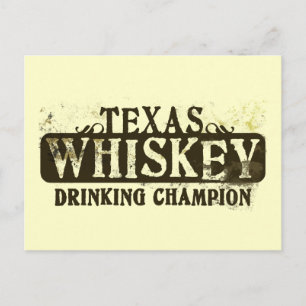 Texas Whiskey Drinking Champion Postkarte