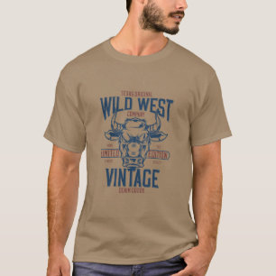 Texas Wild West Vintage Stil Bulle T-Shirt